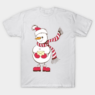 Snowman with envelope T-Shirt